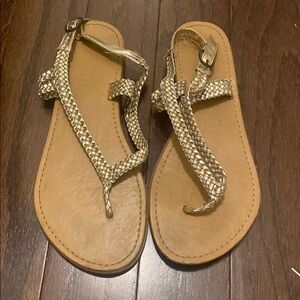 Braided Gold Sandals